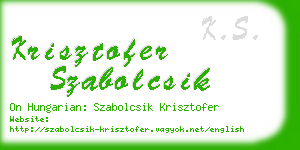 krisztofer szabolcsik business card